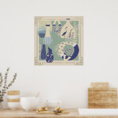 Zeitgenössische Keramik, Pelikan, Insekten Poster (Küche)