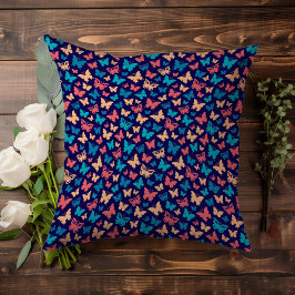 Zeitgenössische Korallen Lila Butterfly Akzente Mu Kissen