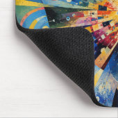 Zeitgenössische kosmische Explosion Abstrakt Mousepad (Ecke)