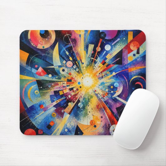 Zeitgenössische kosmische Explosion Abstrakt Mousepad (Mit Mouse)