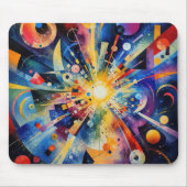 Zeitgenössische kosmische Explosion Abstrakt Mousepad (Vorne)