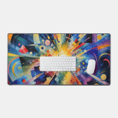 Zeitgenössische kosmische Explosion Abstrakt Schreibtischunterlage (Tastatur & Maus)