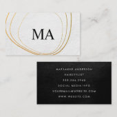 Zeitgenössische Kreismuster Schwarz-weiße Textur Visitenkarte (Vorne/Hinten)