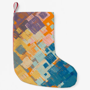 Zeitgenössische Kunst. Farbenfrohe Textur. Moderne Kleiner Weihnachtsstrumpf