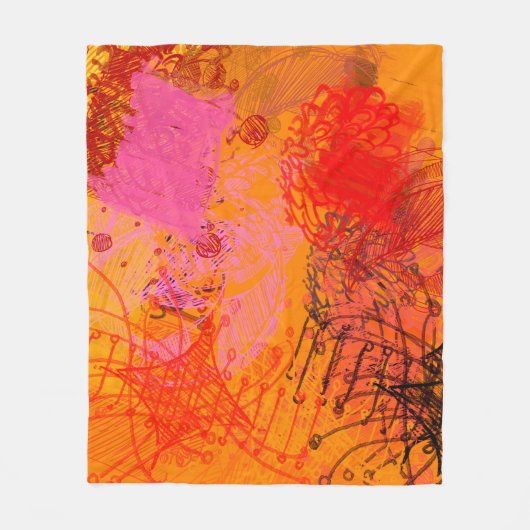 Zeitgenössische Kunst. Handgemachte Kunst. Farbenf Fleecedecke (Vorderseite)
