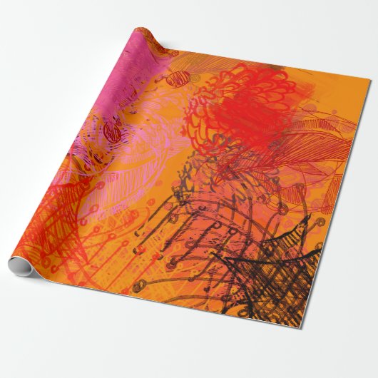 Zeitgenössische Kunst. Handgemachte Kunst. Farbenf Geschenkpapier (Ungerollt)