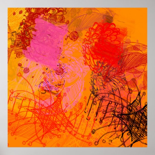 Zeitgenössische Kunst. Handgemachte Kunst. Farbenf Poster (Vorne)