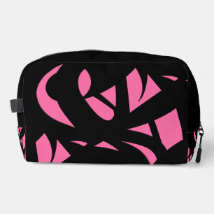 Zeitgenössische Kunst Hot Pink / Schwarz Waschbeutel