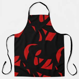 Zeitgenössische Kunst Rot / Schwarz Schürze