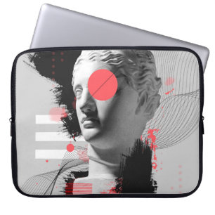 Zeitgenössische Kunstcollage mit antikem Statuenko Laptopschutzhülle