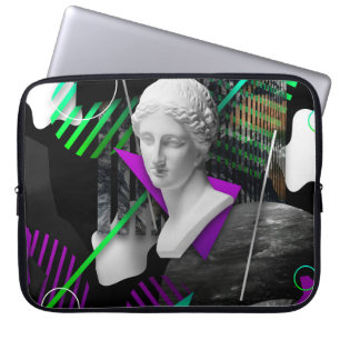 Zeitgenössische Kunstcollage mit Gipsstatue  Laptopschutzhülle