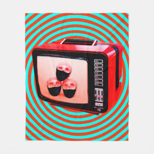 Zeitgenössische Kunstcollage. Tv-Nachrichten Coron Fleecedecke