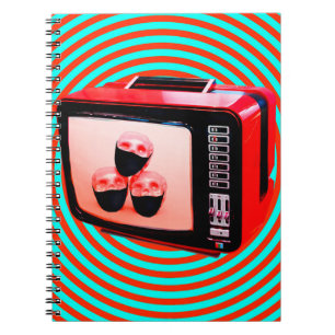 Zeitgenössische Kunstcollage. Tv-Nachrichten Coron Notizblock