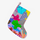 Zeitgenössische Kunstsammlung. Mix stilvolle Textu Kleiner Weihnachtsstrumpf (Vorderansicht (hängend))