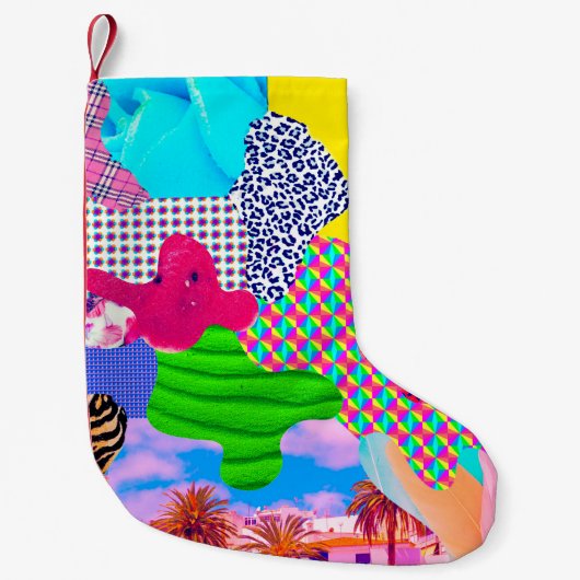 Zeitgenössische Kunstsammlung. Mix stilvolle Textu Kleiner Weihnachtsstrumpf (Vorderseite)