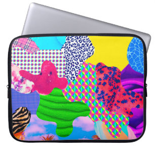 Zeitgenössische Kunstsammlung. Mix stilvolle Textu Laptopschutzhülle