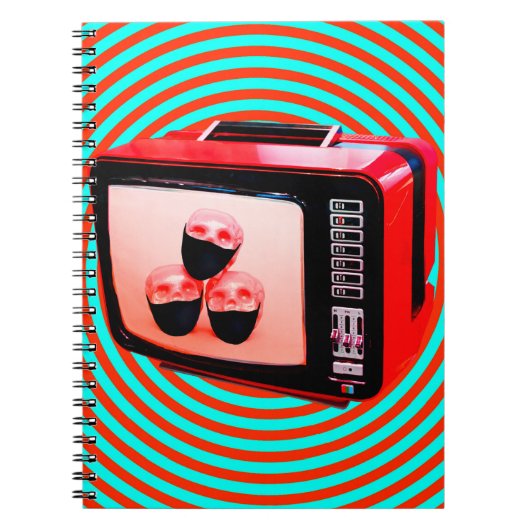 Zeitgenössische Kunstsammlung. TV news Corona viru Notizblock (Vorderseite)