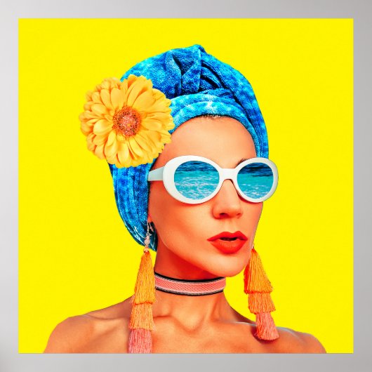 Zeitgenössische Kunstsammlung. Urlaubsmode Mädchen Poster (Vorne)