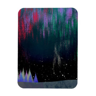Zeitgenössische Landschaft der Nördlichen Lichter Magnet