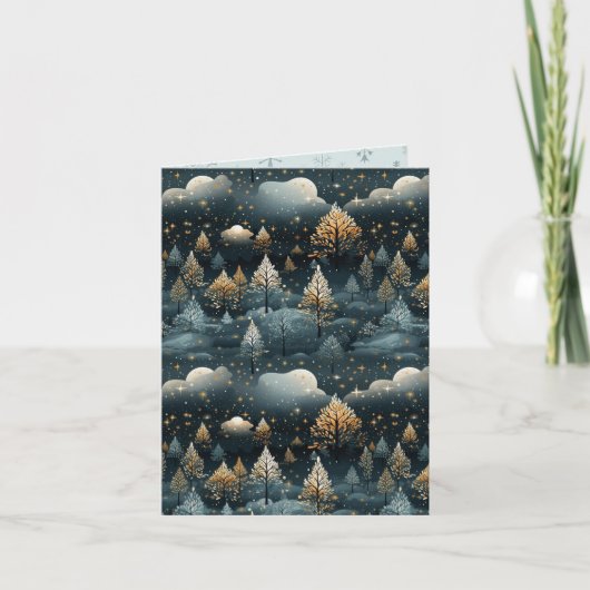 Zeitgenössische Landschaft Weihnachten Karte (Vorderseite)