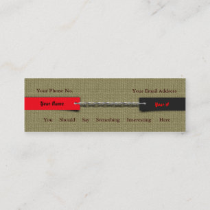 Zeitgenössische LeinenkettenVisitenkarte Mini Visitenkarte