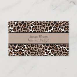 Zeitgenössische Leopard Spots Brown und Tan Visitenkarte