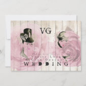 Zeitgenössische lesbische Hochzeit lädt Vintagen S Einladung (Vorderseite)