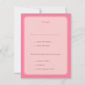 Zeitgenössische Liebesvögel rosa Hochzeitsreaktion Einladung (Rückseite)