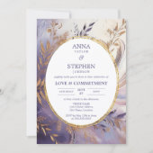 Zeitgenössische Lila Verpflichtung Einladung (Vorderseite)