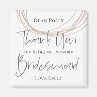 Zeitgenössische Linien Danke Bridesmaid Geschenk
