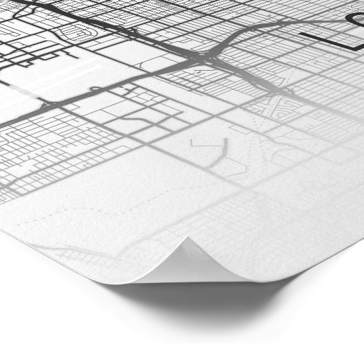 Zeitgenössische Los Angeles California Street Map Poster (Ecke)