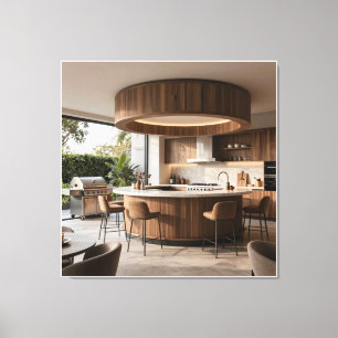 Zeitgenössische Lounge mit eingebautem Grill Leinwanddruck