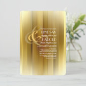 Zeitgenössische Luxe Gold Hochzeit Einladungen (Stehend Vorderseite)