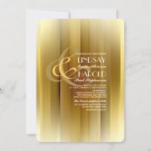 Zeitgenössische Luxe Gold Hochzeit Einladungen