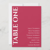 Zeitgenössische Magenta Hochzeitstabelle (Rückseite)