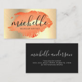 Zeitgenössische Makeup-Künstler | Kiss Stain Metal Visitenkarte (Vorne/Hinten)