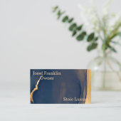 Zeitgenössische Maskuline Abstrakt Gold und Marine Visitenkarte (Stehend Vorderseite)