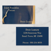 Zeitgenössische Maskuline Abstrakt Gold und Marine Visitenkarte (Vorne/Hinten)