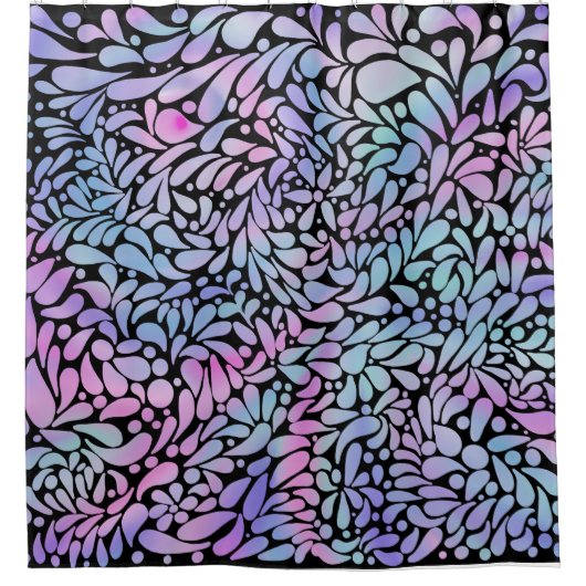 Zeitgenössische Meerjungblätter Duschvorhang (Vorderseite)