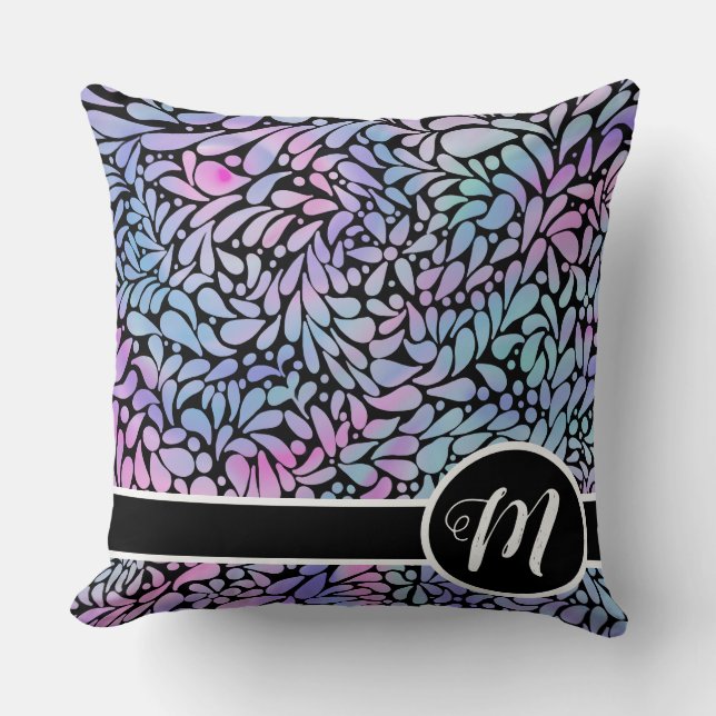 Zeitgenössische Meerjungblätter Kissen (Vorderseite)