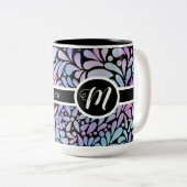 Zeitgenössische Meerjungblätter Zweifarbige Tasse (VorderseiteRechts)