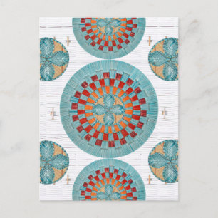 Zeitgenössische Mi'kmaq Quill Inspiriert Postkarte