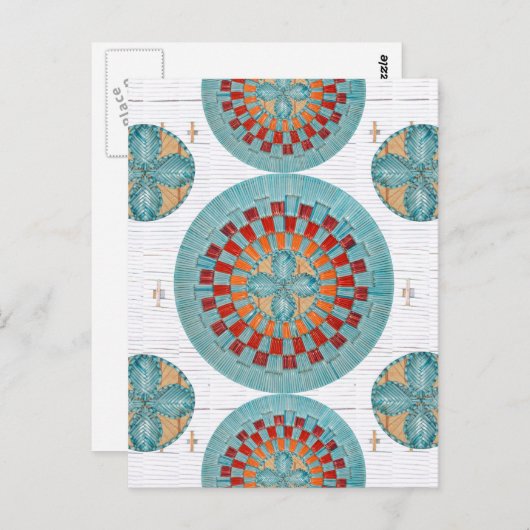 Zeitgenössische Mi'kmaq Spulen-inspirierte Postkarte (Vorne/Hinten)