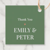 Zeitgenössische Minimalistische Heart Sage Grüne H Geschenkanhänger (Rückseite)