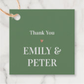 Zeitgenössische Minimalistische Heart Sage Grüne H Geschenkanhänger (Vorderseite)