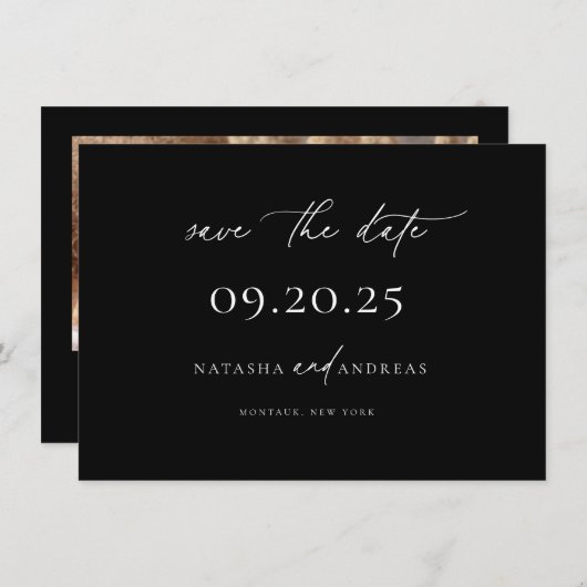 Zeitgenössische Minimalistische Hochzeit speichern Save The Date (Vorne/Hinten)