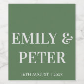 Zeitgenössische Minimalistische moderne Heirat Weinetikett (Einzelnes Label)