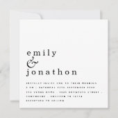 Zeitgenössische Minimalistische Schwarz-weiße Hoch Einladung (Vorderseite)