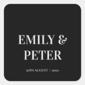 Zeitgenössische Minimalistische Schwarz-weiße Hoch Quadratischer Aufkleber (Vorderseite)