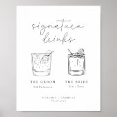 Zeitgenössische Minimalistische Signatur Drinks Po Poster (Vorne)